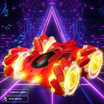 SYOZAC Gesture Sensing RC Stunt Car with Light, 2.4G 4WD Hand Controlled Gravity Remote Control Car Toy with 360 Flips Car for B