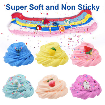 Wuhuaniu Slime Kit With 6 Pack Scented Slime,Watermelon /Unicorn /Blue/Peach Slime,Super Soft And Non-Sticky,Surprise Slime Toys