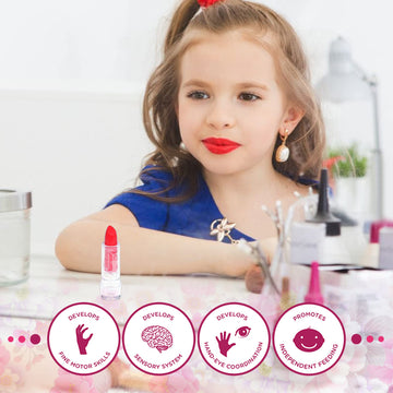 Kids Makeup Kit for Girl - 57 PCS Kid Make Up Toys,Little Girls Real Play Toddler Toy,Washable Safe & Non-Toxic Princess Childre