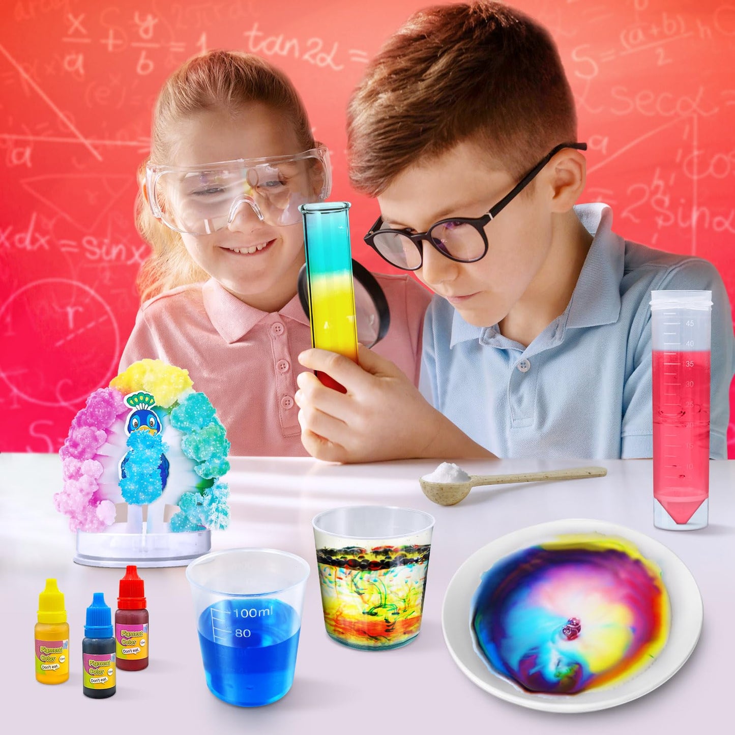 Unglinga 40+ Experiments Science Kit For Kids - Chemistry Set, Educational Toy Gift Idea For Boys And Girls Birthday Christmas S.T.E.M Scientist Learing Toy