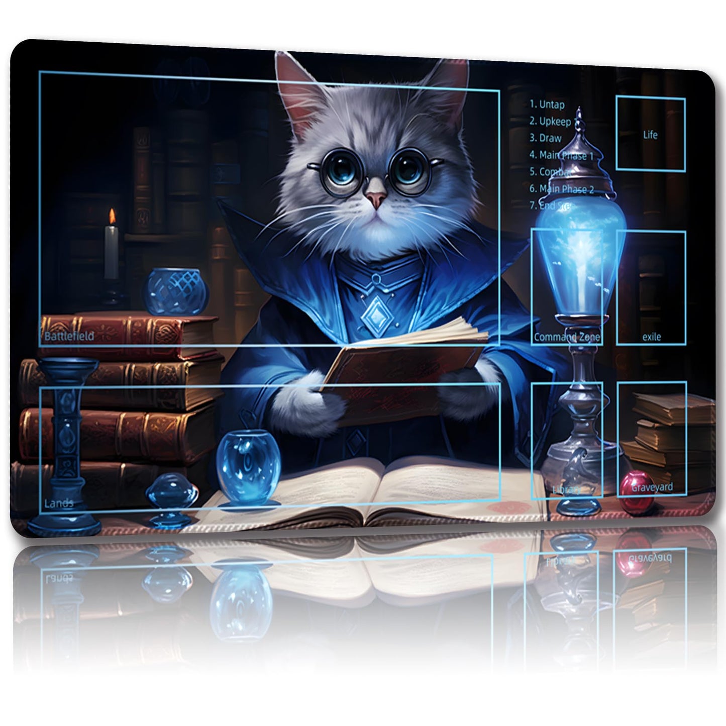 Malqiqi Playmat For Mtg, With Free Storage Bags,Game Mat 24 X 14 Inches, Tcg And Board Game Mat For Cards,Mousepad Desk Mats (Ca