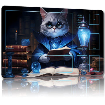 Malqiqi Playmat For Mtg, With Free Storage Bags,Game Mat 24 X 14 Inches, Tcg And Board Game Mat For Cards,Mousepad Desk Mats (Ca
