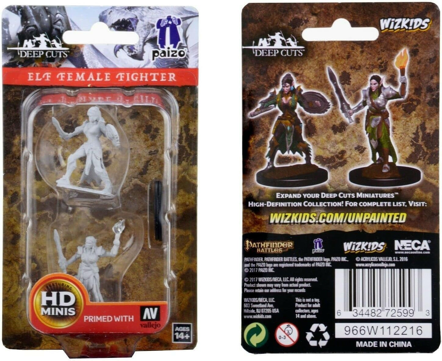 Neca Deep Cuts Unpainted Miniatures: Elf Female Fighter