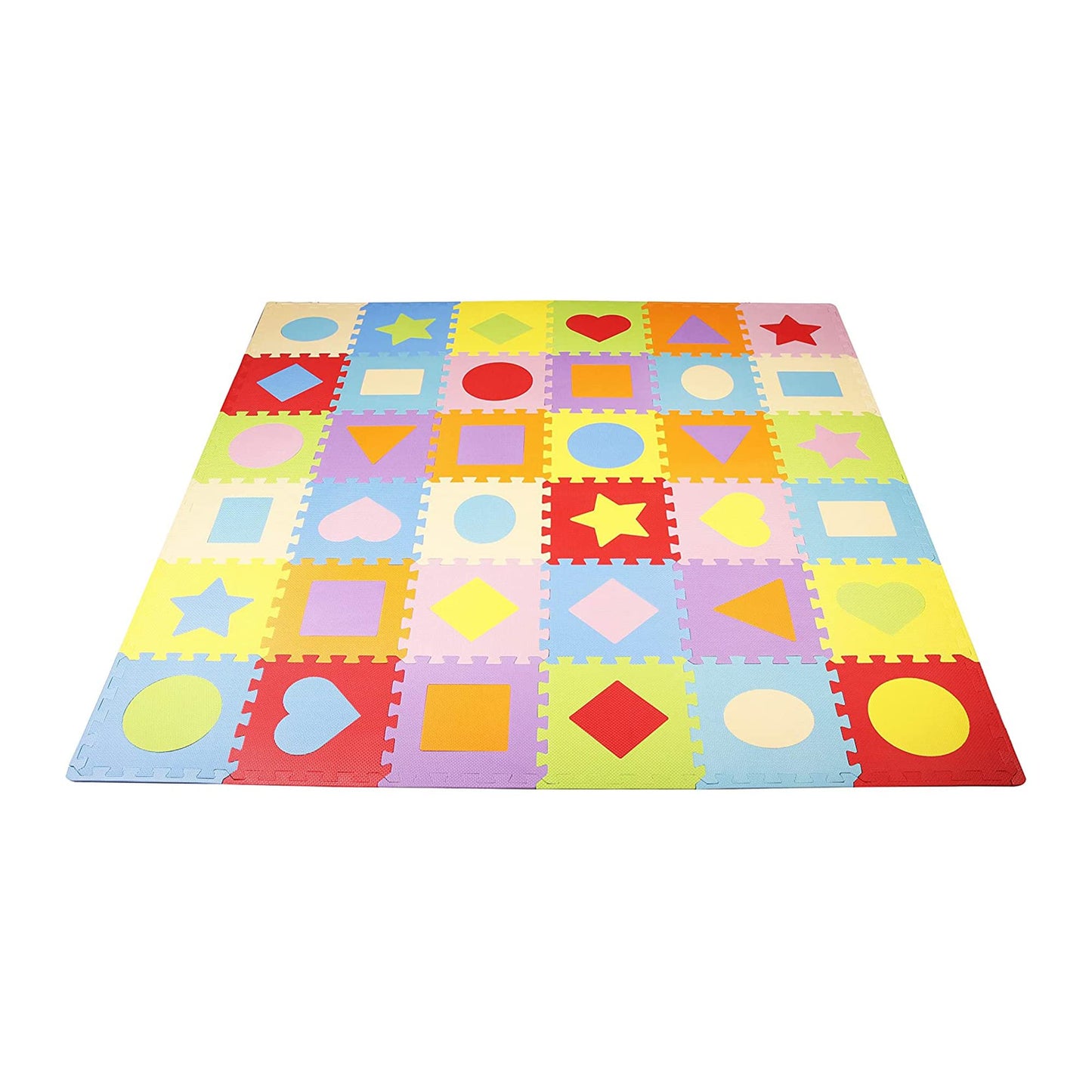 Balancefrom Kid'S Puzzle Exercise Play Mat With Eva Foam Interlocking Tiles