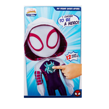 MARVEL Spidey Ghost-Spider 16 Plush Toy with Sounds - Superhero Gifts for Kids Ages 3 and Up