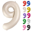 Cream Number 9 Balloon 40 Inch, 9 Balloon Number, 9Th Birthday Decorations, Cream Party Supplies For Boys Girls