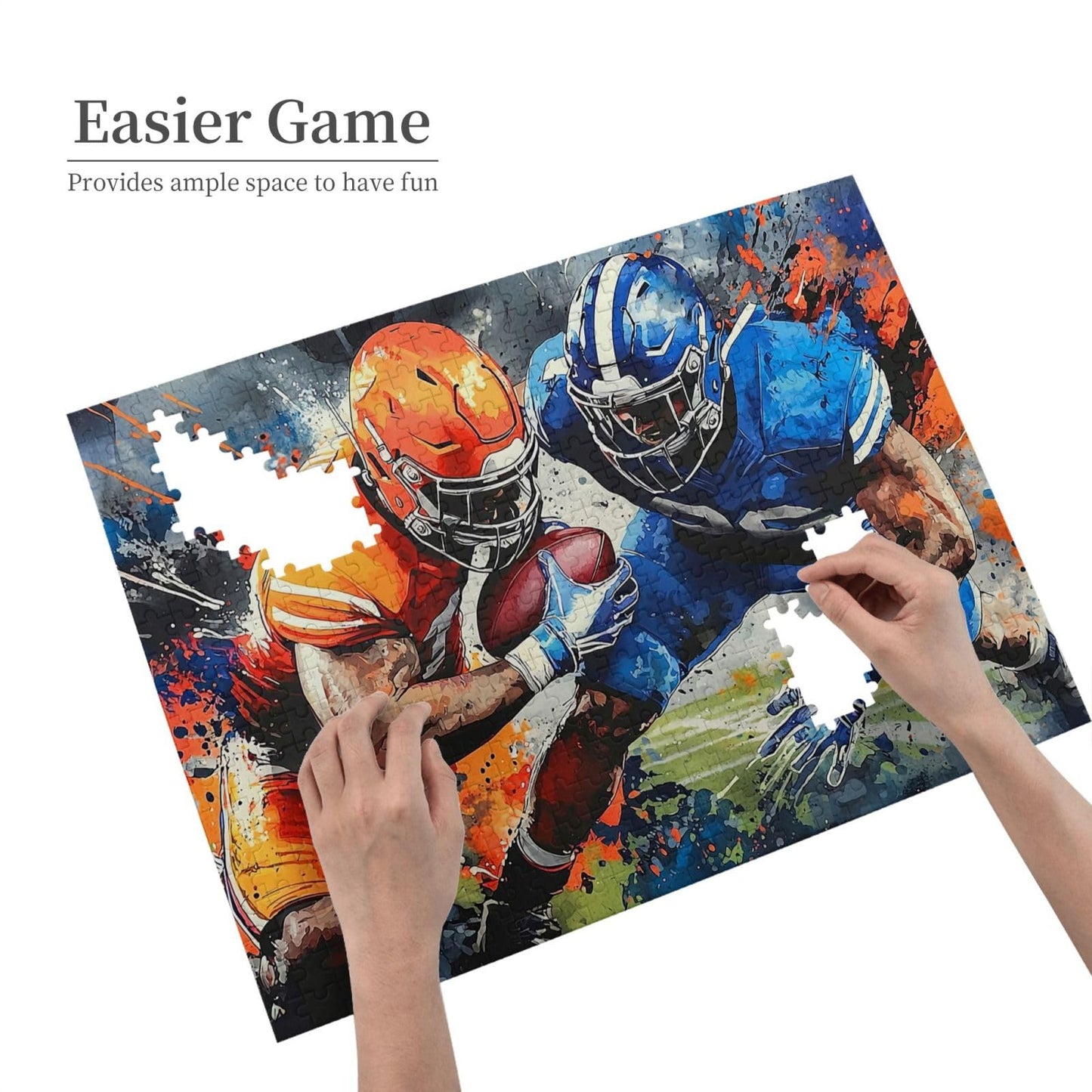American Football Jigsaw Puzzle For Adults 500 Pieces Colorful Sports Puzzles Football Player Wooden Puzzle For Living Room Fami