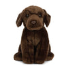Living Nature Chocolate Labrador Stuffed Animal | Fluffy Dog Animal | Soft Toy Gift For Kids | 8 Inches