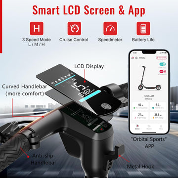 Sisigad Electric Scooter Adults Peak 500W Motor, 8.5'' Solid Tires, 19Mph Speed, Long Miles Range, Scooters For Adults, Foldable