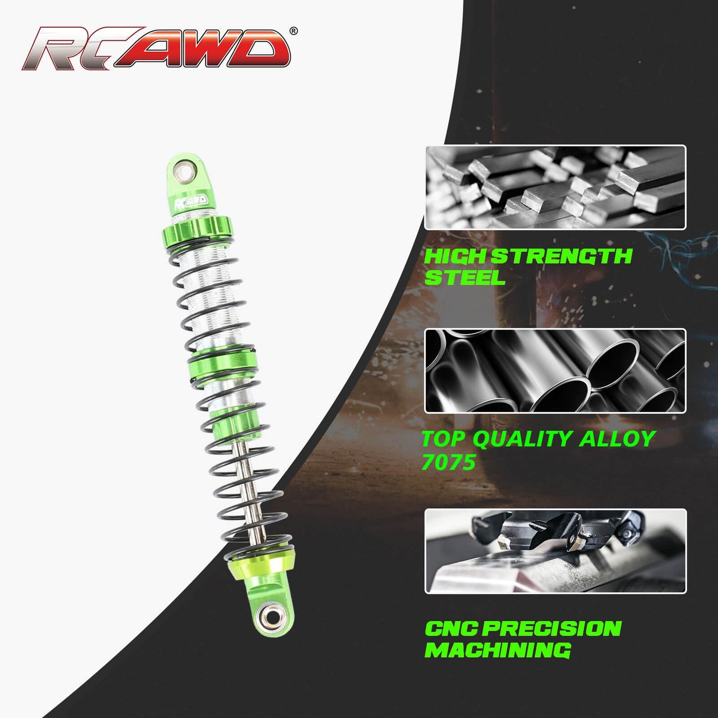 Rcawd 130Mm 7075 Universal Rc Shocks For A Lot Of 1/10 Rc Hobby Cars Upgrades, Full Aluminum Shock Absorbers Adjustable Shocks D