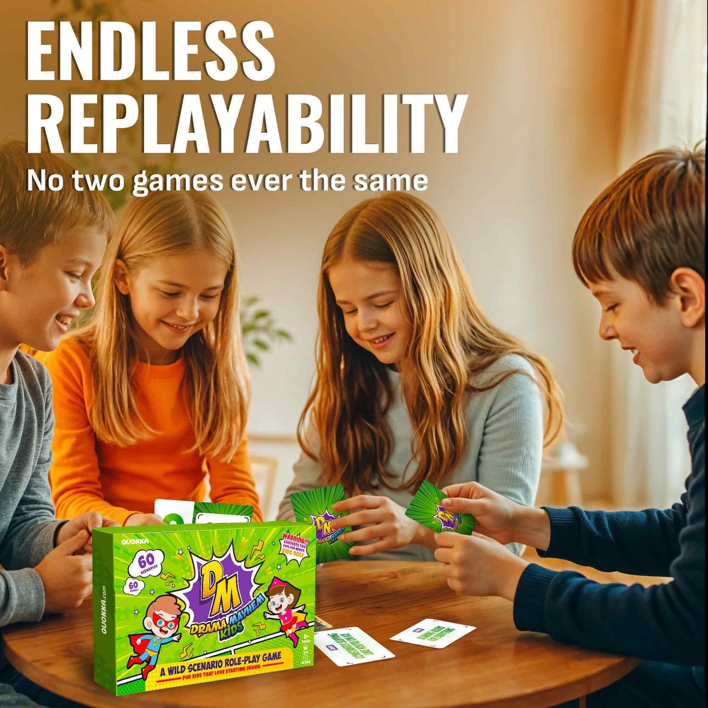 QUOKKA Charades Game for Kids - Acting & Improv Game with 120 Scenario & Quirk Cards - Fun Act It Out Theater Games Night | Dram