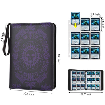 MTGPRO 9-Pocket Card Binder for MTG 720 Double Sided Pocket PU Trading Collection Binder enhanced Collector Card Album for MTG TCG Yugioh Game Cards(Purple)