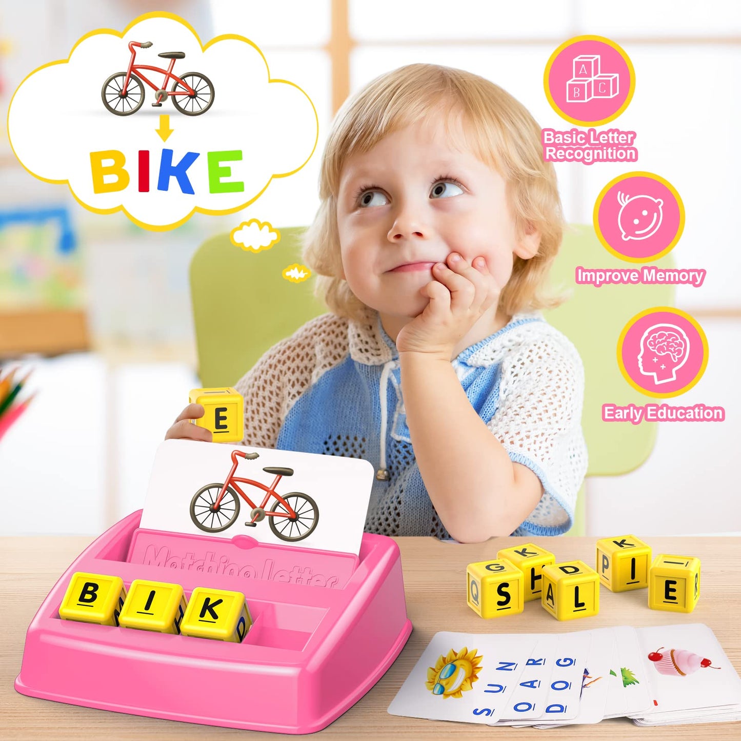 Toys For 3-8 Year Olds Girls, Matching Letter Spelling Games For Kids Ages 3-8 Preschool Learning Educational Toys For Kids Hall