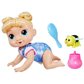 Baby Alive Crawl 'n Play Harper Hugs Electronic Crawling Baby Doll, 10.75 Inches, Blonde Hair, Toys for Kids 3 Years & Up