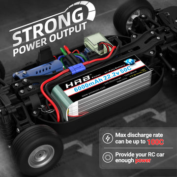 HRB 2pcs 6S 6000mAh Lipo Battery EC5 50C-100C 22.2V RC Lipo Battery Compatible with RC Helicopter Airplane Car Boat Truck