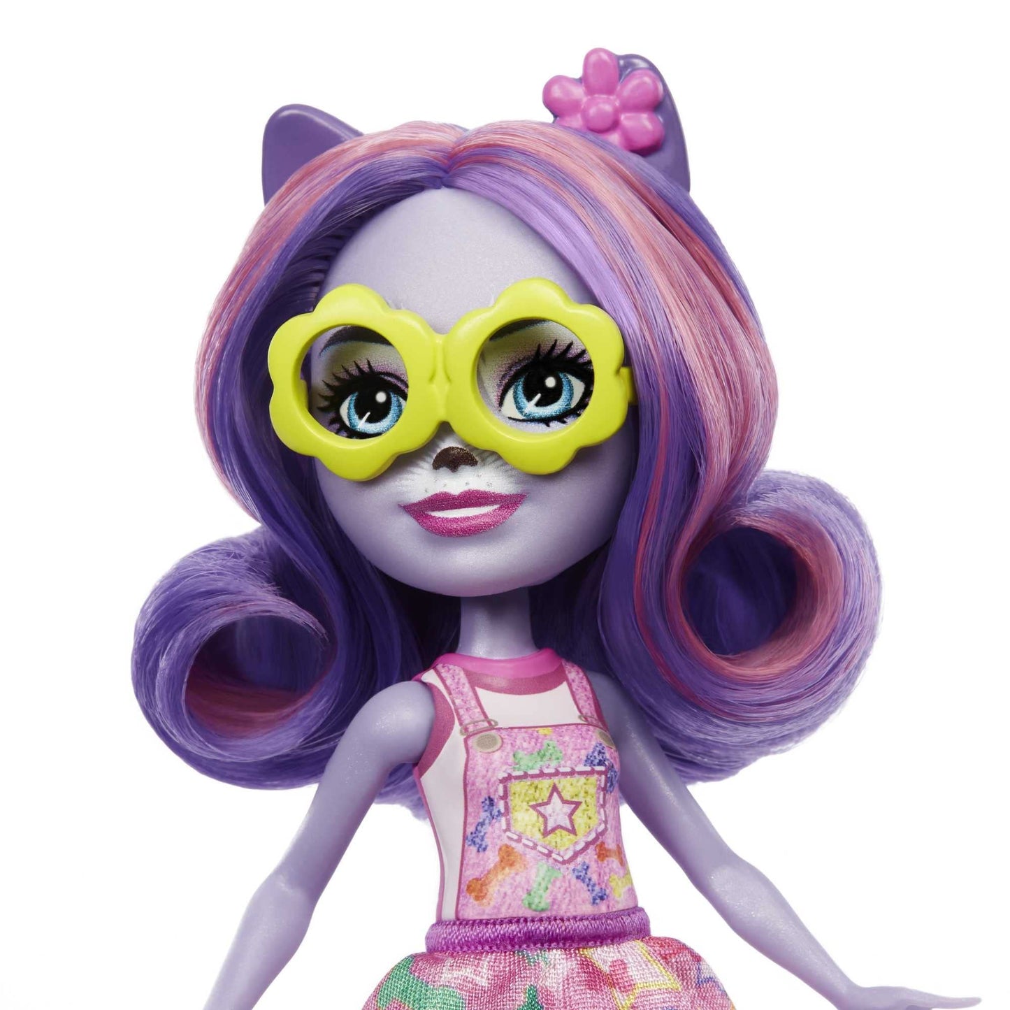 Enchantimals Small Doll & Accessories, City Tails Hadley Husky Doll & Sledder Dog Figure, Removable Skirt