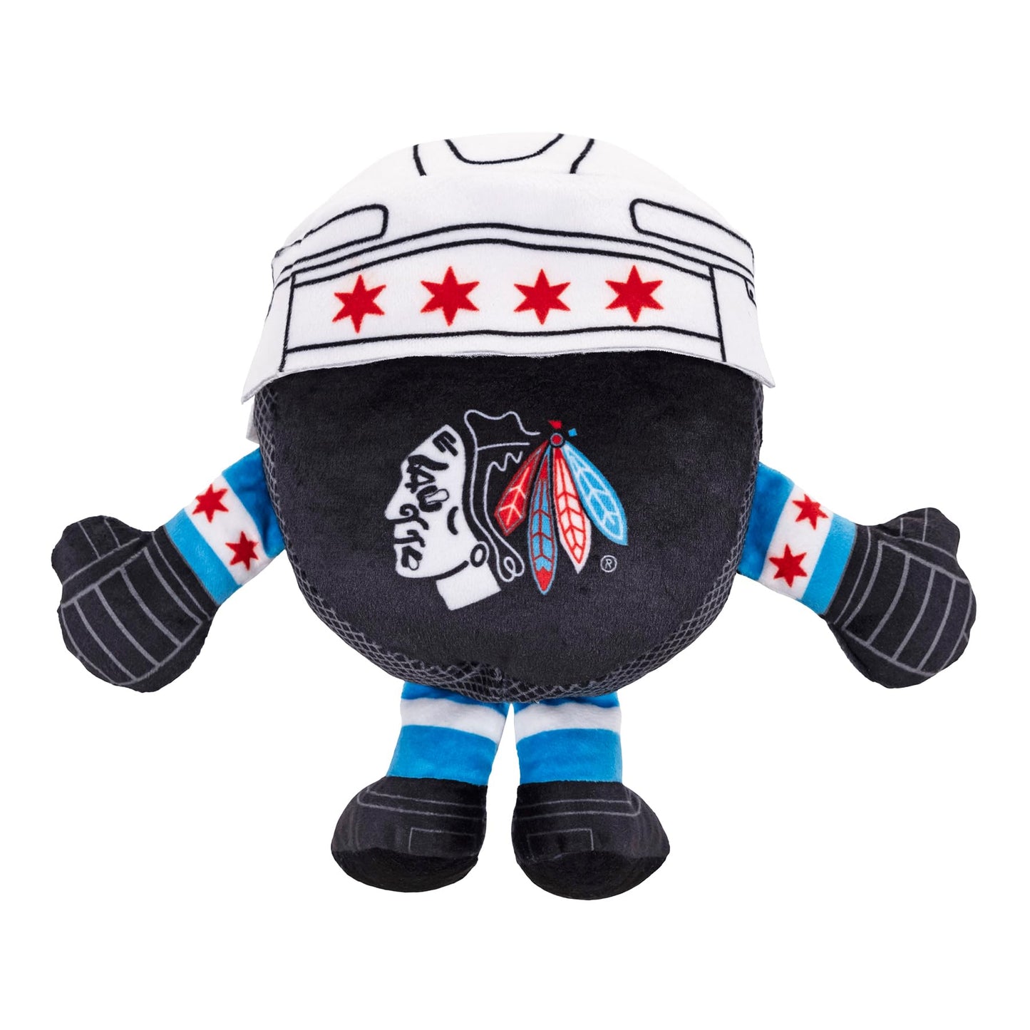 Bleacher Creatures Chicago Blackhawks 8'' NHL Kuricha Hockey Puck Sitting Plush- Soft Chibi Inspired Plush