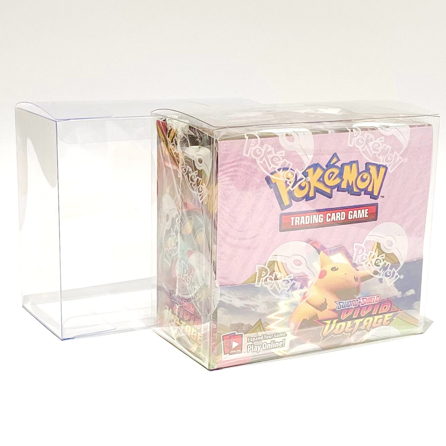 Pokemon Booster Box Protective Case (5 Pack) - Clear Plastic Display Box For Booster Box, Convenient, Stackable Storage Solution