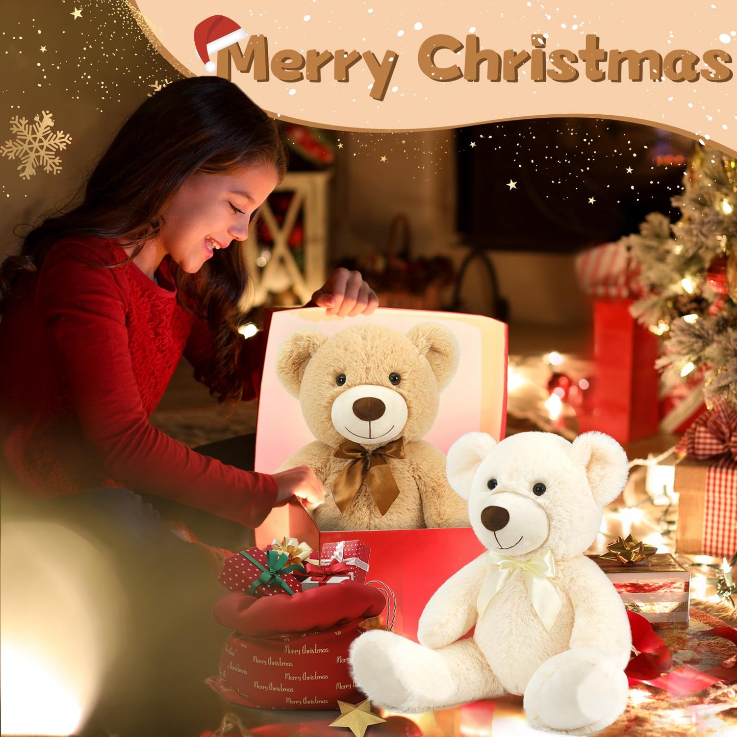 Morismos Teddy Bear Stuffed Animals, 20' Bulk Teddy Bears Plush For Kids, Medium Size Bears For Baby Shower, Christmas