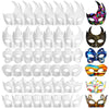 Leyndo 48 Pack Paper Mache Masks Craft Masks Blank DIY Halloween Mask Half Face Paintable Mask Mardi Gras Masquerade Cosplay(Ass
