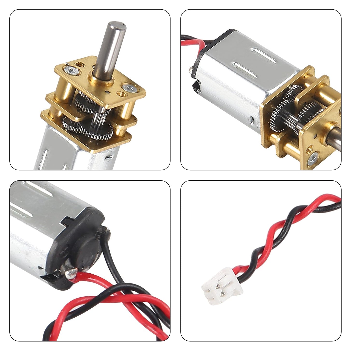 Coliao 6pcs Mini Micro N20 Gear Motor DC 3V-6V Slow Speed Full Metal Gearbox Micro Motor for RC Car, Robot Model, DIY Engine Toy