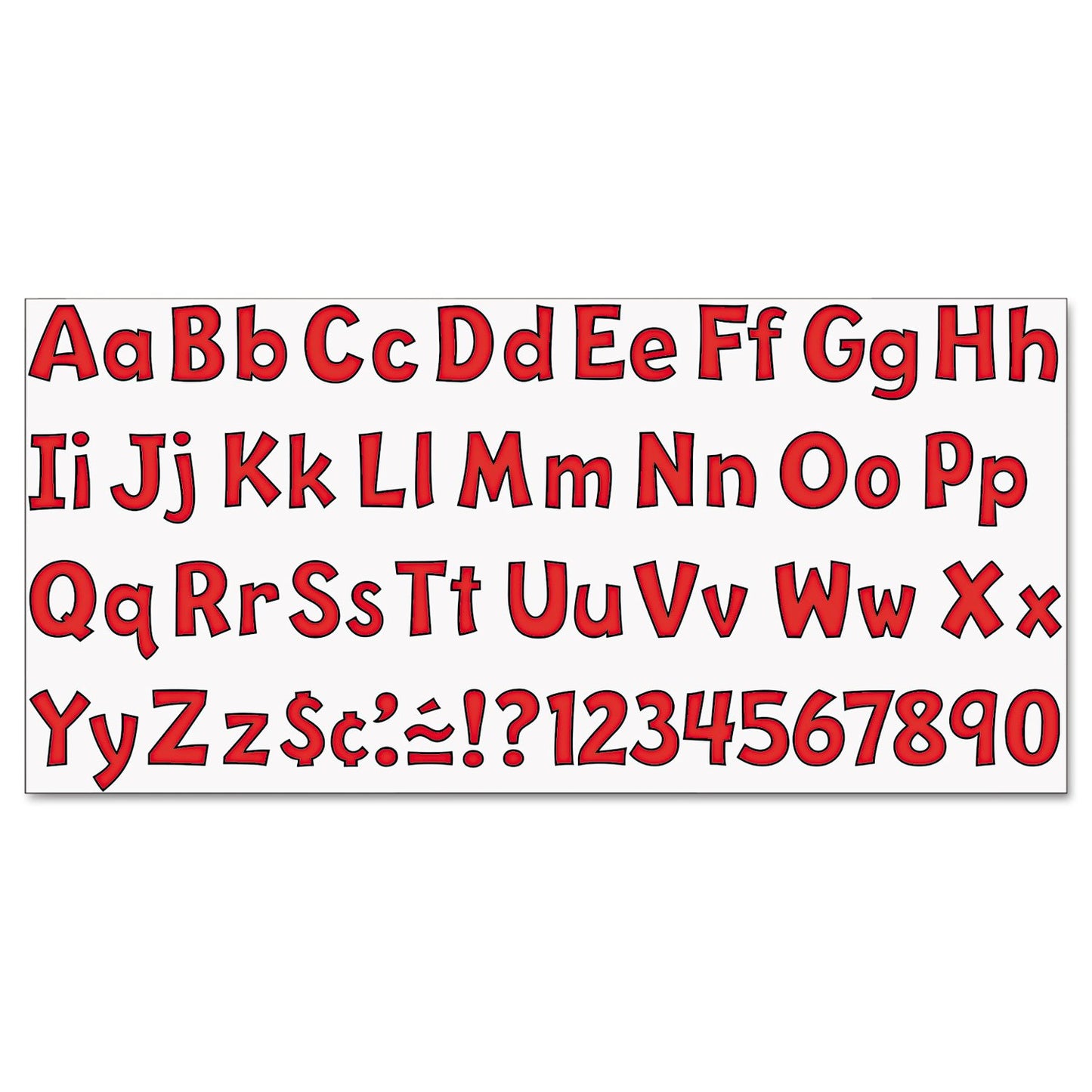 Trend T79742 Ready Letters Playful Combo Set, Red, 4''H, 216/Set