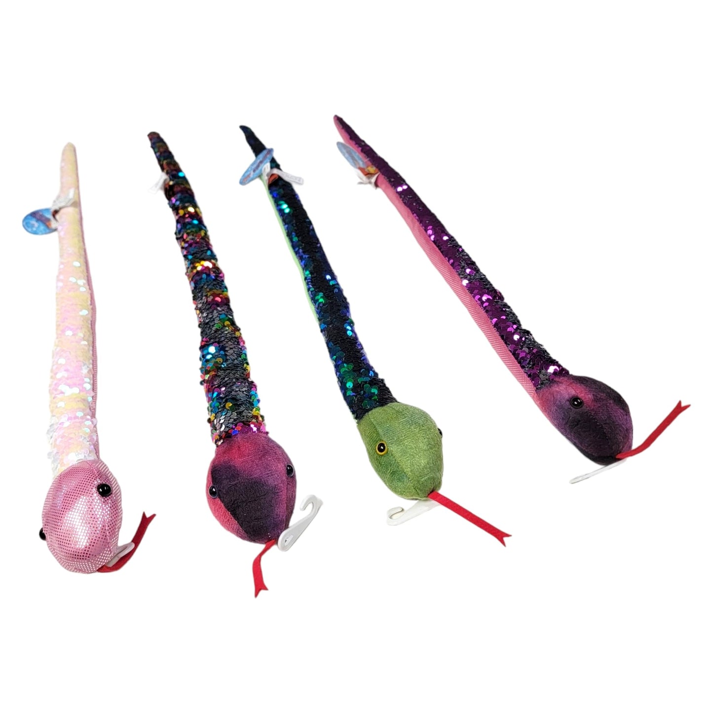 Zugar Land Colorful Sequin Plush Snakes (26'') Reversible Double-Sided Color Changing Sequin. Jungle Animal Birthday Party Favor