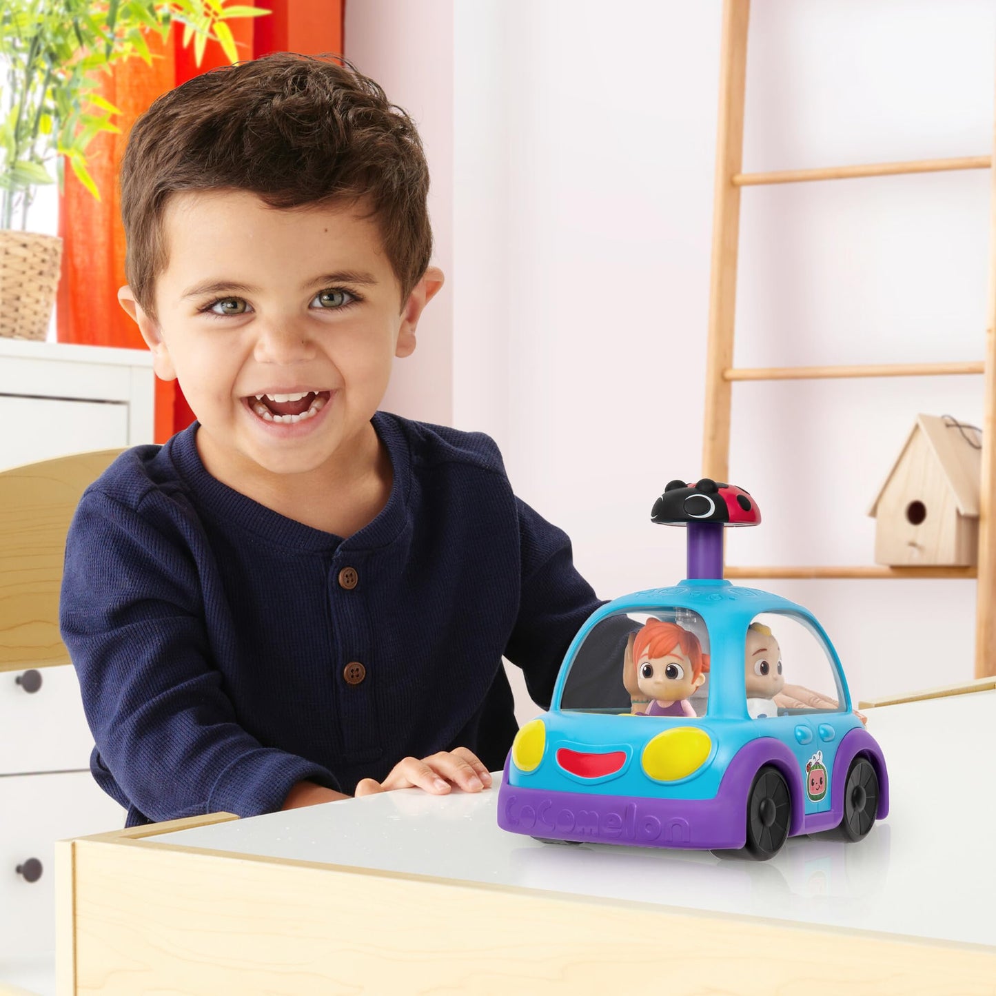 Cocomelon Push ‘N Sing Family Car - Interactive Musical Light-Up Car - Fan Favorite Characters And Song Clips - Toys For Toddlers And Preschoolers