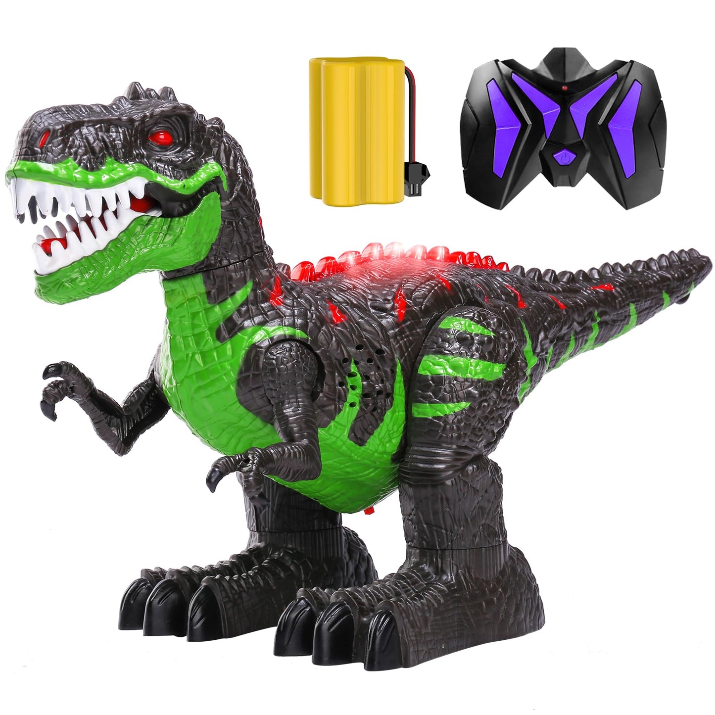 TEMI Remote Control Dinosaur Toys for Boys 3 4 5 6 7 8 Years, Electric Stunt RC Walking T-rex Toy with Light and Sounds, Recharg