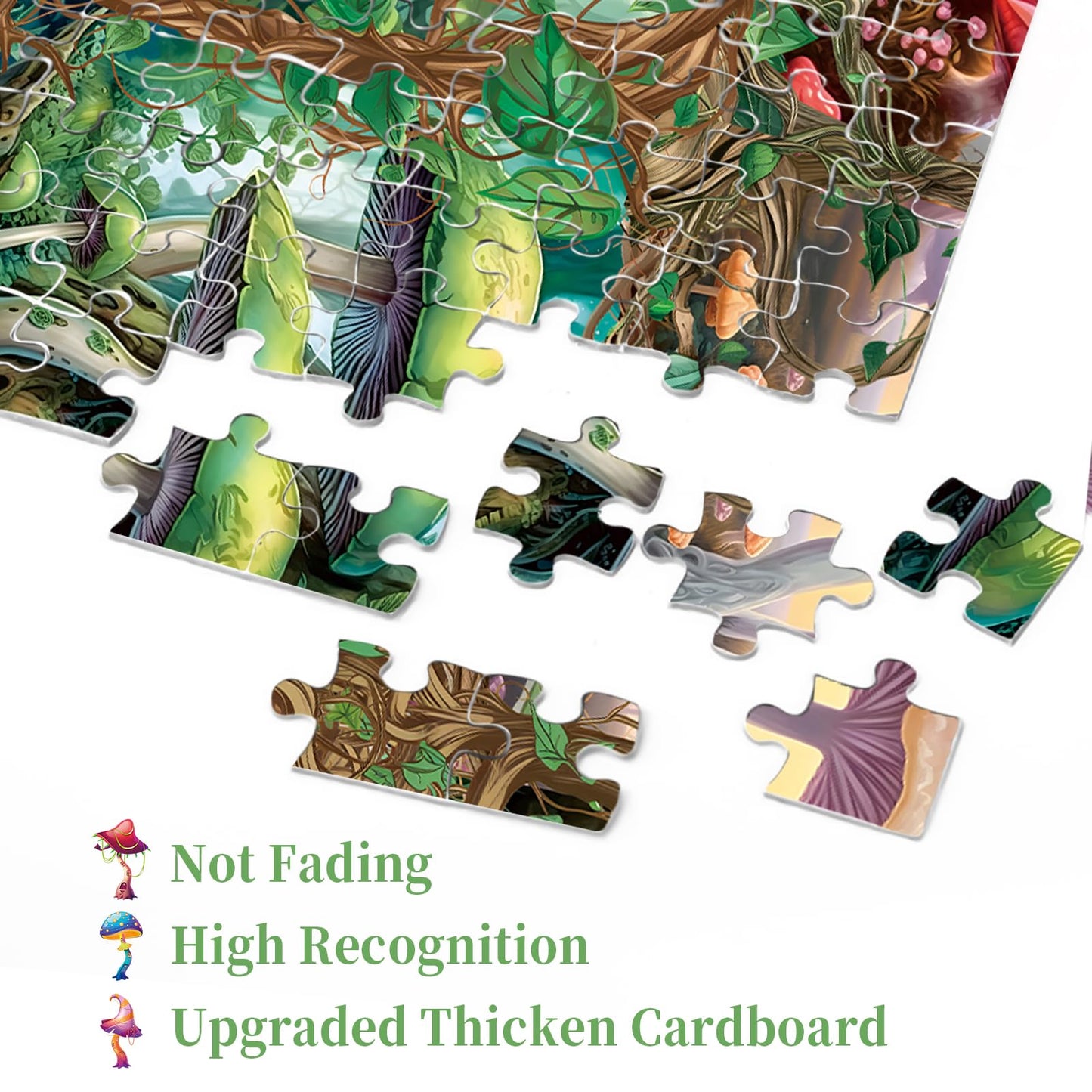 Colorful Mushroom Puzzle For Adult 1000 Piece, Mushroom Art Puzzle For Adults Painting, Fungi Jigsaw Puzzles 1000 Pieces For Adult