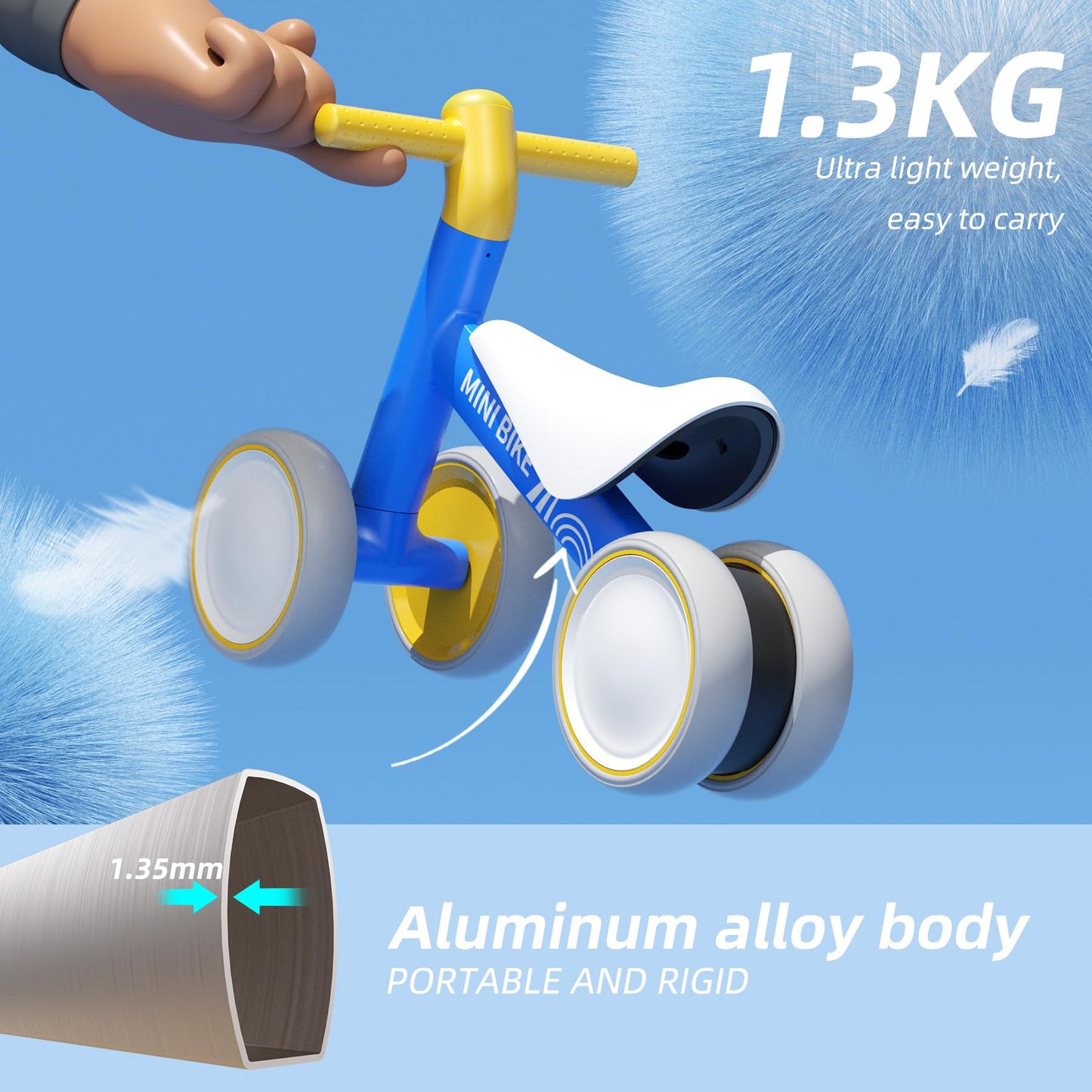 XJD Baby Balance Bikes Bicycle Baby Toys for 1 Year Old Boy Girl 10 Month -36 Months Toddler Bike Infant No Pedal 4 Wheels First