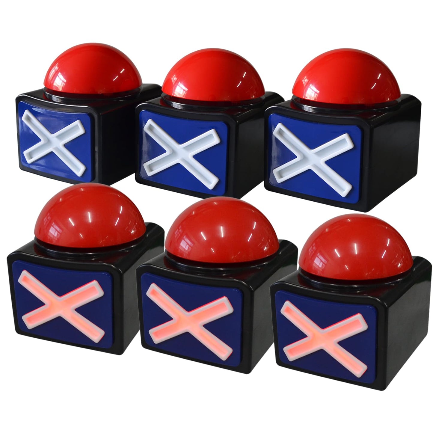 Game Answer Buzzer 6Pcs, Game Buzzer Family Feud Buzzer Alarm Sound Play Button With Light Buzzers For Game Show Trivia Quiz Got Talent Buzzer Toys By Doxishruky