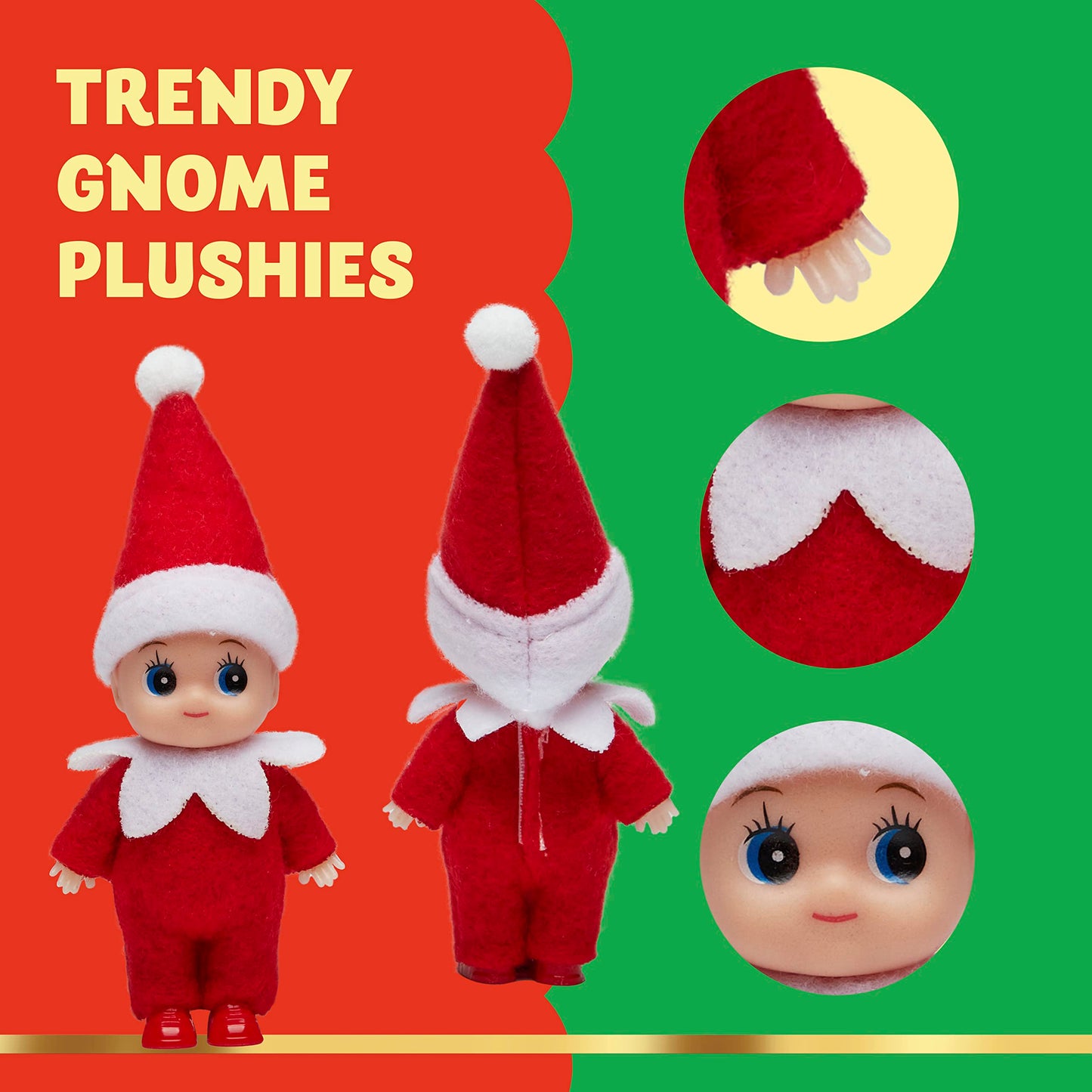 Joyin 2 Pcs Christmas Elf Plush Doll Tiny Soft Plush Toy Doll For Christmas Decor, Xmas Gift, Xmas Clothing For Elf Doll