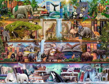Ravensburger 2000 Piece Jigsaw Puzzle - Aimee Stewart Wild Kingdom, Teal/Turquoise Green, FSC-Certified Cardboard, Model 16652