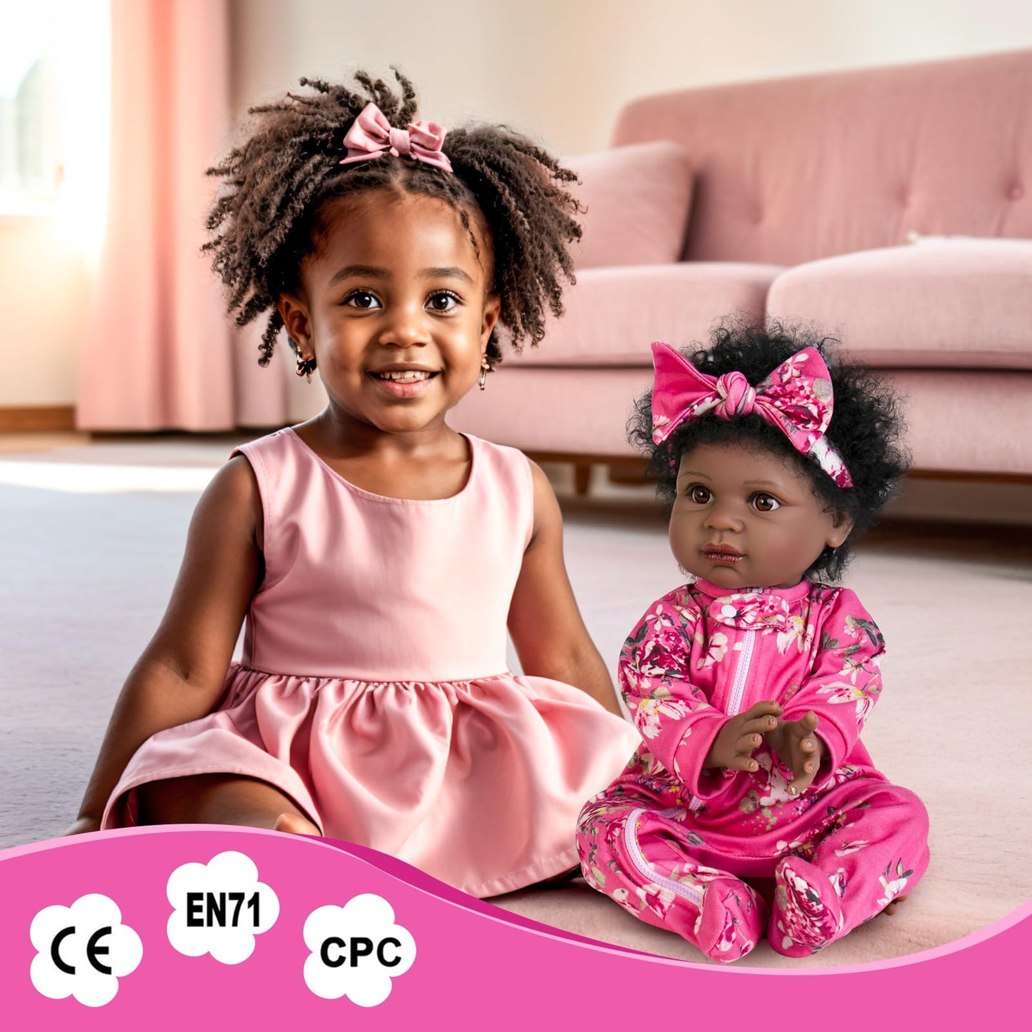 Aori Reborn Baby Girl Dolls Black - 22 Inches Lifelike Black Amercican Doll With Realistic Details, Gift For Kids 3+, Grandparen