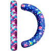 PARENTSWELL Inflatable Swimming Noodles Set - 2 Pack Large Fabric Covered Floats, Purple & Blue, Model 2DMTF07