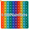 Ak-Ship 7.8In Big Size P0Pp Math Toys , Rainbow Square Fidget Ttoy 100Bubbles Stress Relieving Fidget Game For Teachers To Create Kinds Of Math Manipulatives?With 1-100 Numbers Tables?