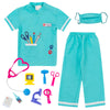 Lontakids Kids Animal Doctor Role Play Costume Veterinarian Pretend Play Dress Up Set With Medical Kit (3-6 Years, Light Green)