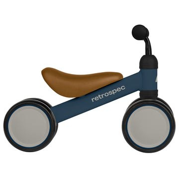 Retrospec Cricket Baby Walker Balance Bike - 4 Wheels, Navy, One Size, Model 4505 - Toddler Bicycle Toy for Ages 12-24 Months