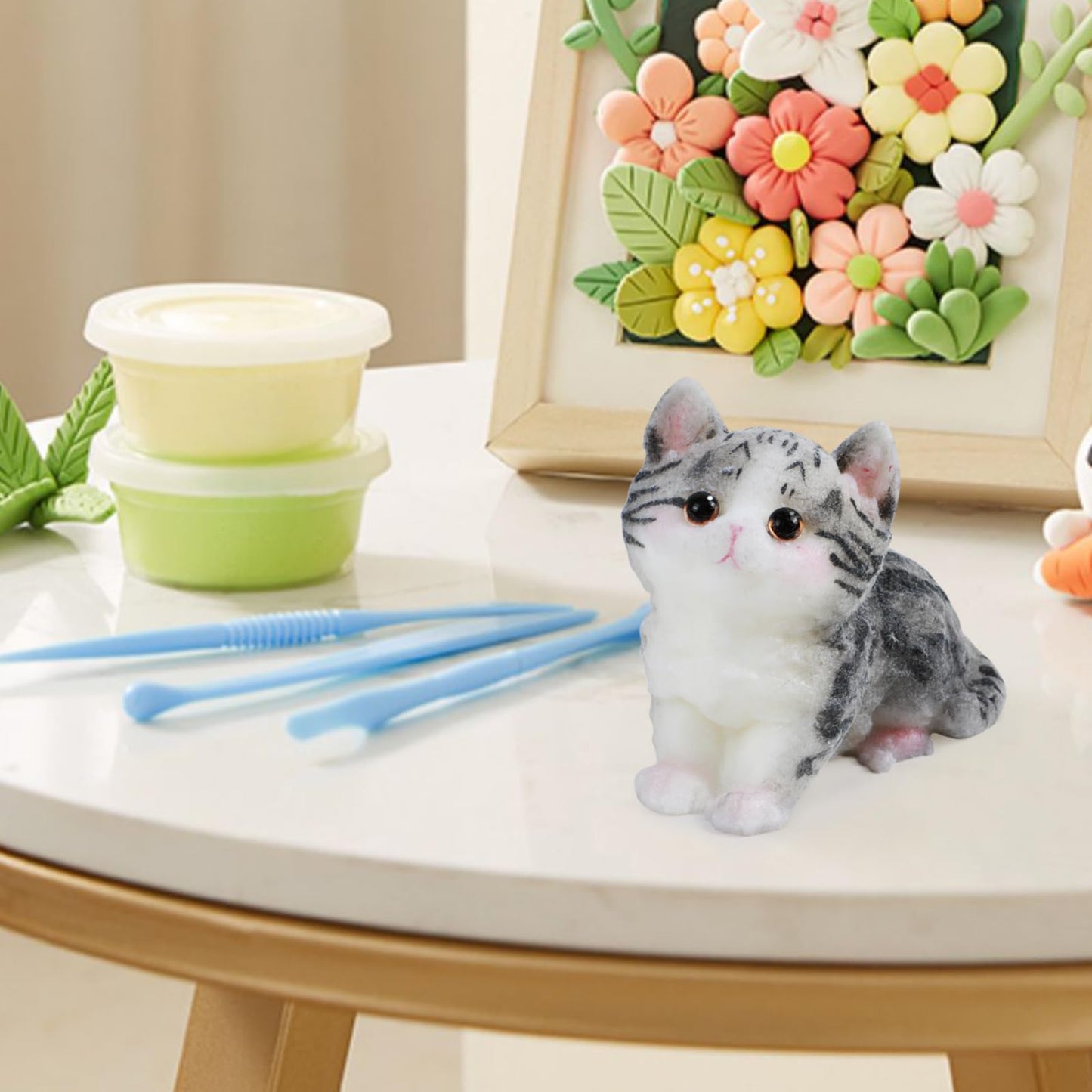 Nansike Taba Squishy Cat Kit,Cute Squishy Toys,Bag Charms,Suitable For Cat Memorial Gifts For Women (Silicone Slow Rebound Feel)