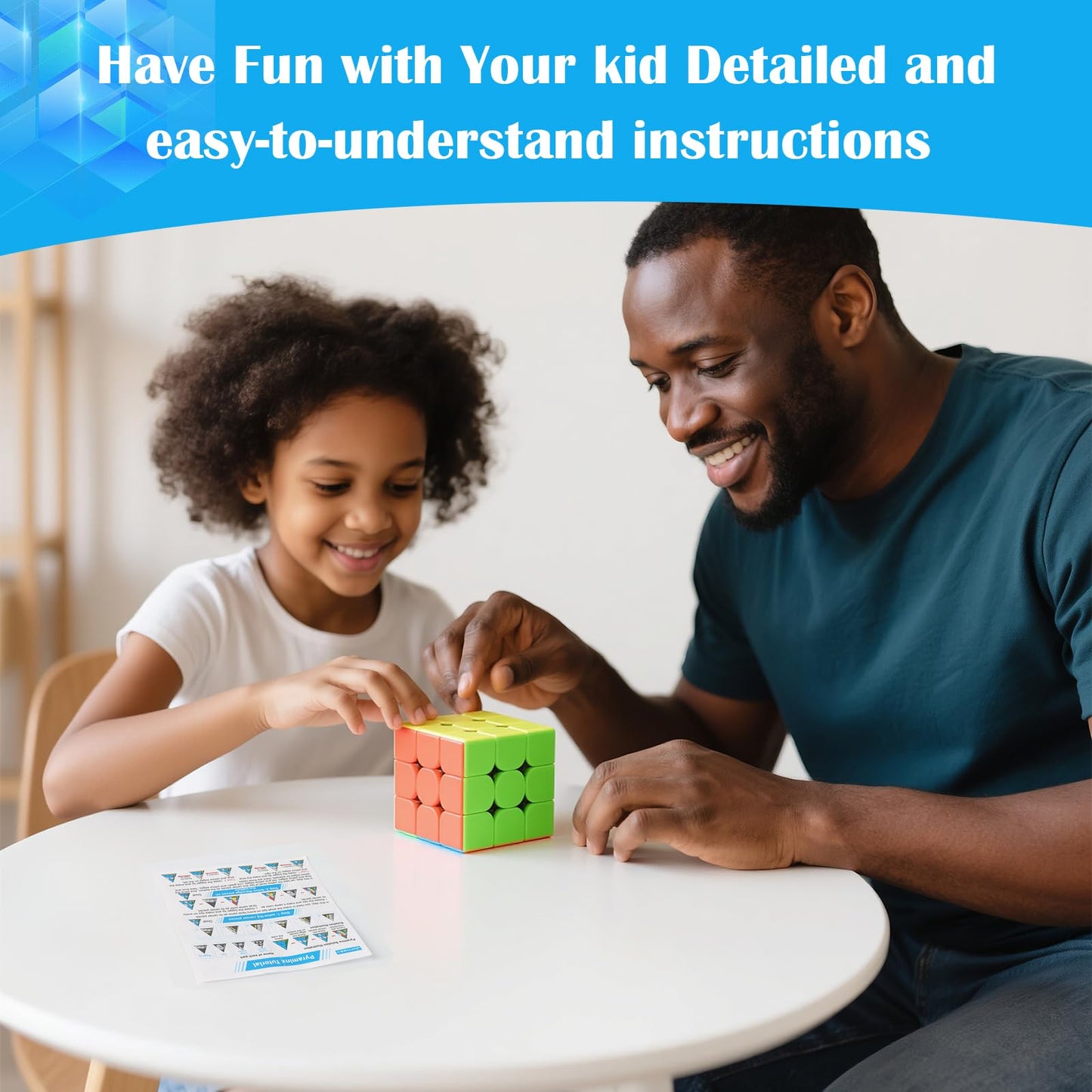 3X3 Speed Cube Stickerless With Stand & Tutorial: Magic Smooth Play, Easy Turning Puzzle Toy For Kids Adults, Stem Educational G