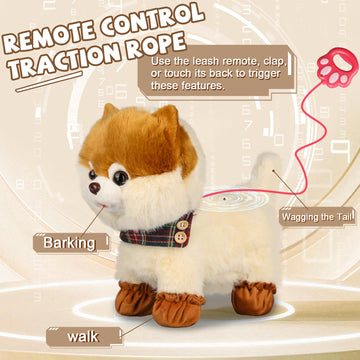 Bilinott Puppy Toys For Kids Aged 3-7, Interactive Toy Dogs That Walk And Bark And Wag Their Tails, Walking Dog Toys With Leash,