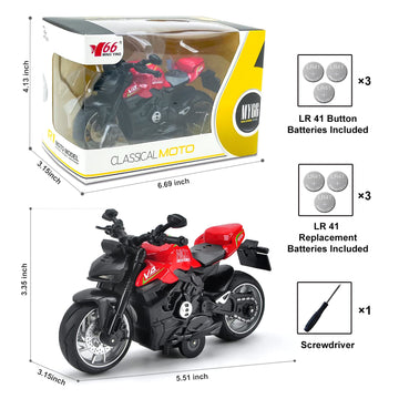 Ming You Motorcycle Toy - Motorcycle Toys For Kids 3-5 5-8,Mini Toy Motorcycles With Lights And Sounds For 3 + Years Old Boys An