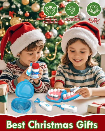 Lehoo Castle Doctor Kit for Toddlers 3-5, Kids Dentist Play Set, Toys for 3 4+ Year Old Girls, Pretend Play for Toddlers 2-4, Ki