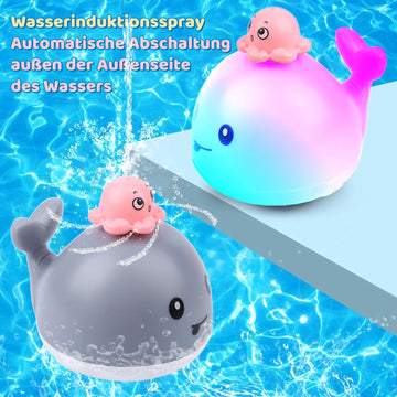 Candyfouse Baby Whale Bath Toys,Whale Bath Toy Sprinkler, Light Up Bath Toys For Toddlers 1-3, Four Water Spray Patterns, Waterp