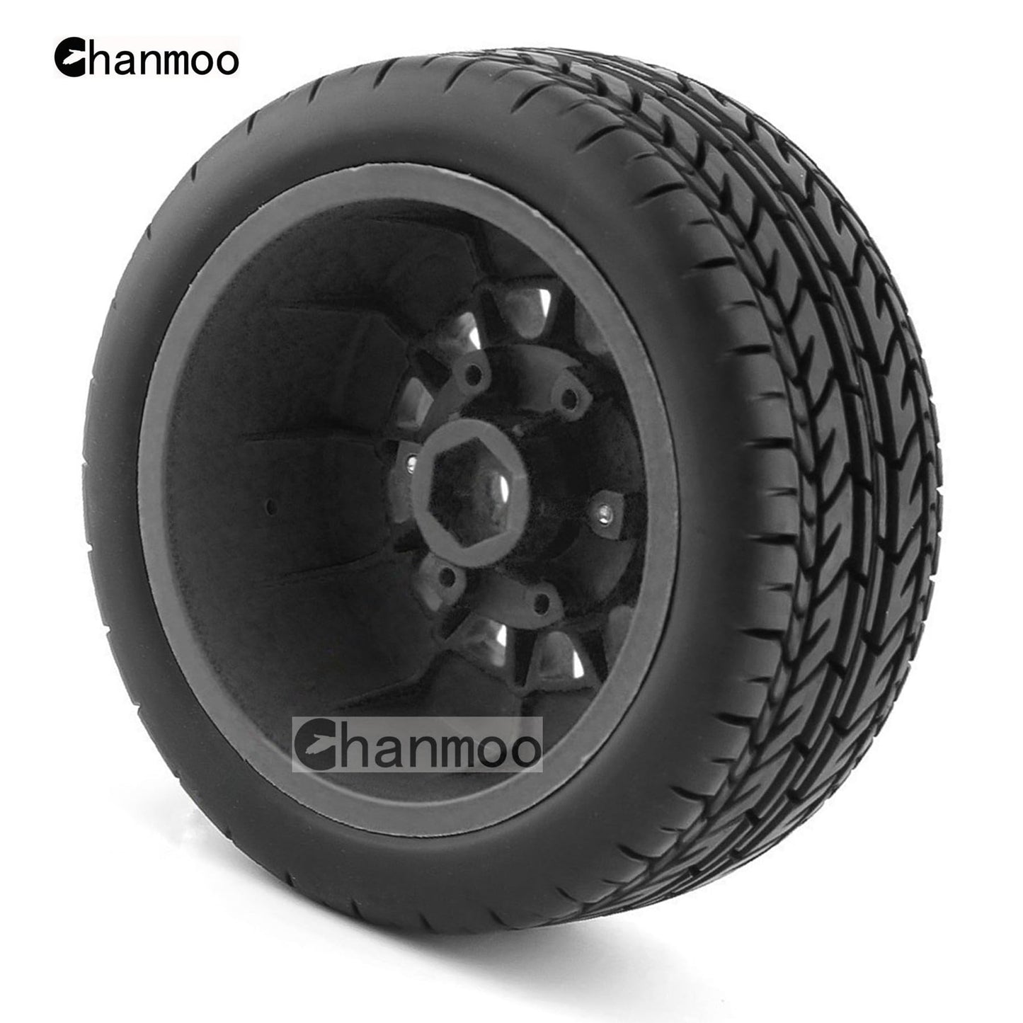 Chanmoo 1/10 RC Short Course Truck Tires And Wheels With 12mm 14mm 17mm Hex 113mm 1/8 Rubber Tyres For 1/8 or 1/10 Scale On Road