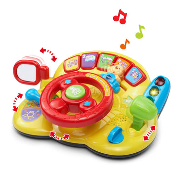 VTech Turn and Learn Driver Toy, Yellow, 8.86 x 10.79 x 4.33 Inches, Plastic, Model 80-166601, Frustration Free Packaging