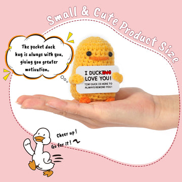 MBL Handmade Crochet Duck - Cute Yellow Gift for Girlfriend, Boyfriend, Wife, Husband, Small Size Birthday & Easter Stocking Stuffer