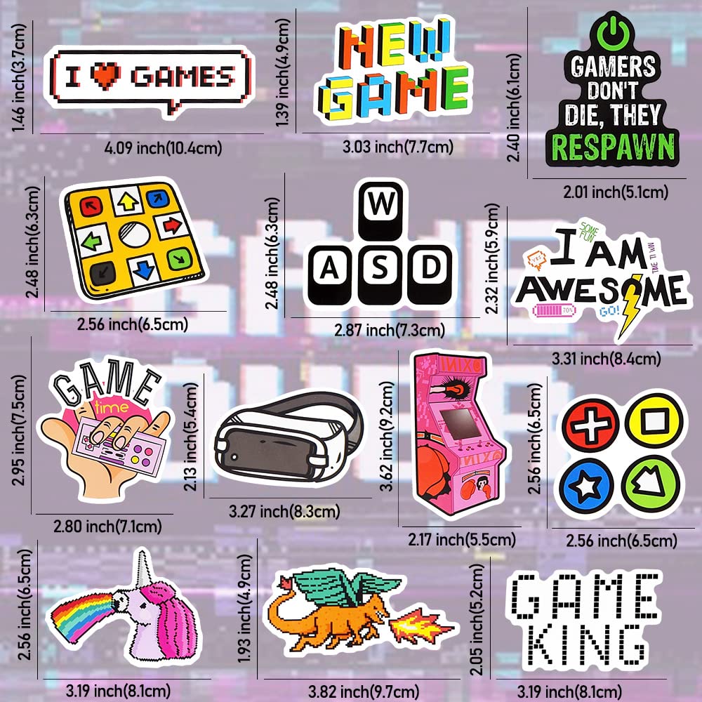 Qtl Classic Gaming Stickers For Laptop Stickers For Kids Adults Video Game Stickers For Water Bottles Gamer Stickers Vinyl Water
