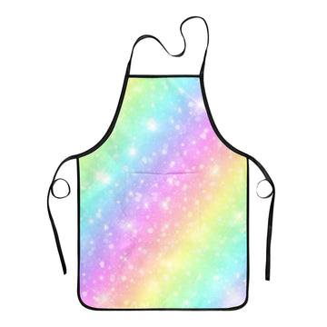 Popologa Rainbow Apron For Girls Boys Kids Cooking Painting Aprons Art Smock Supplies Toddler